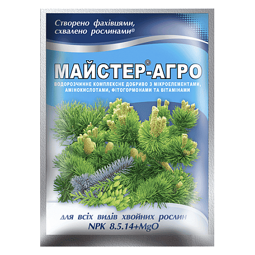 Удобрение для всех видов хвойных растений 8-5-14+MgO Мастер-агро 25 г