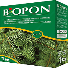 Добриво гранульоване для хвойних рослин проти пожовтіння, Biopon Польща, коробка 1 кг