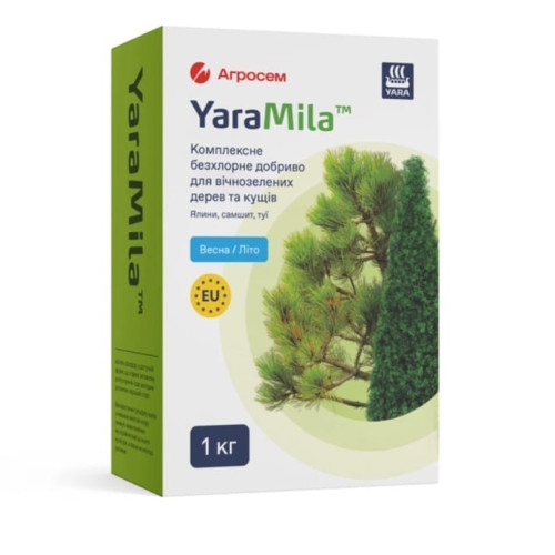 Добриво безхлорне для вічнозелених дерев та кущів 1 кг YaraMila