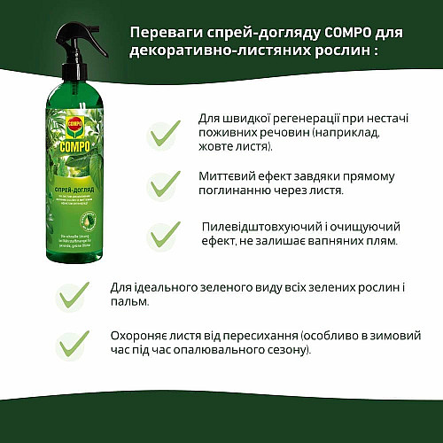 Добриво для догляду за листям зелених рослин Compo 0.5 л