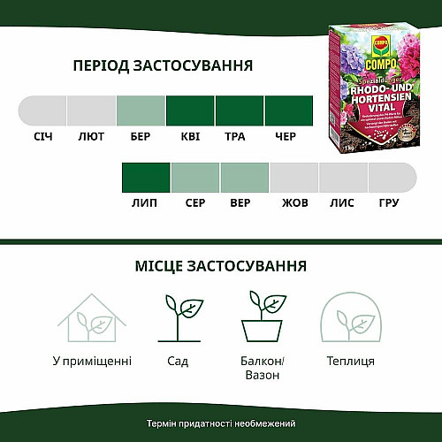 Тверде удобрення для рододендронів та гортензій COMPO