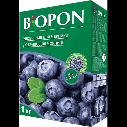 Добриво гранульоване для чорниці, Biopon Польща, коробка 1 кг
