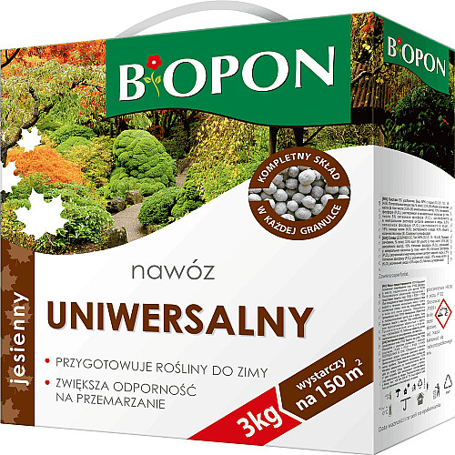 Удобрение гранулированное осеннее универсальное, Biopon Польша, коробка 3 кг