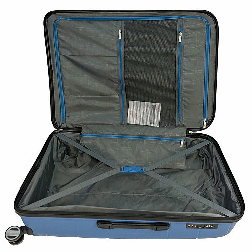 Чемодан Travelite Paklite Mailand Deluxe Bright Blue L на 4 колесах, синяя