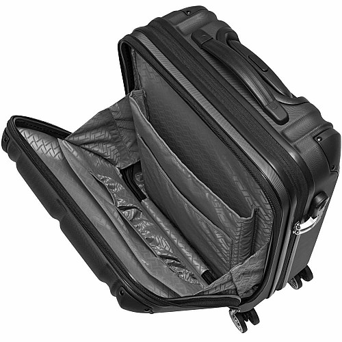 Чемодан Travelite City Anthracite S с карманом д/ноутбука на 4 колесах, серый