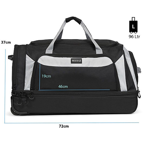 Сумка дорожная на колесах TravelZ Wheelbag Doubleloader black (603098)