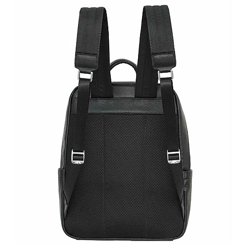 Мужской кожаный рюкзак для поездок и прогулок черный Tiding Bag 75362