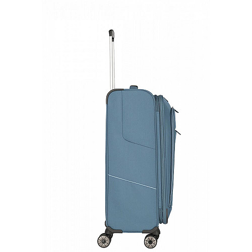Чемодан Travelite Skaii Blue M exp на 4 колесах, синяя