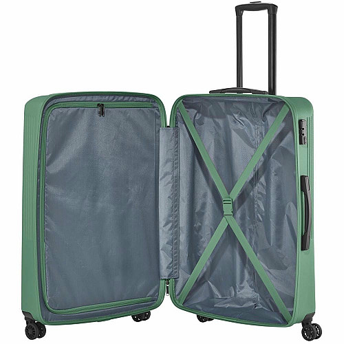 Чемодан Travelite Bali Green L на 4 колесах, зеленый