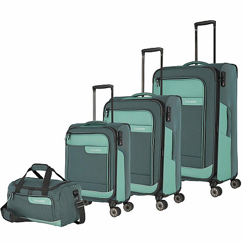 Чемодан Travelite Viia Green S на 4 колесах, зеленый
