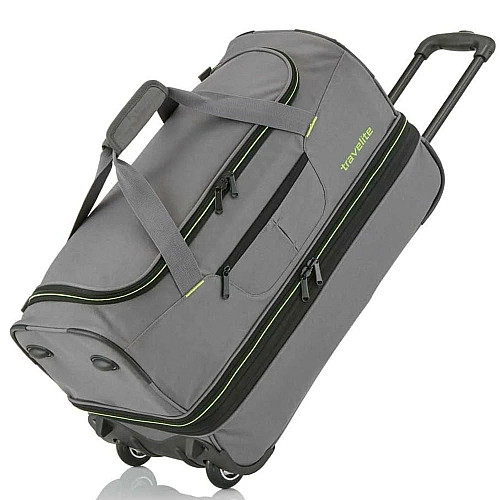 Дорожная сумка Travelite Basics Grey L exp на 2 колесах, серая