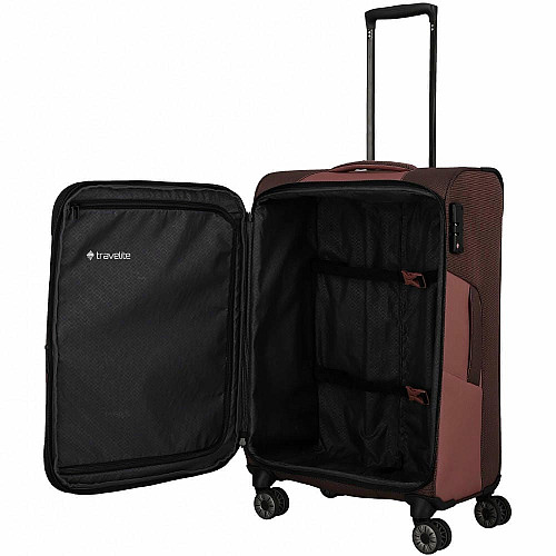 Чемодан Travelite Viia Rose L exр на 4 колесах, розовый