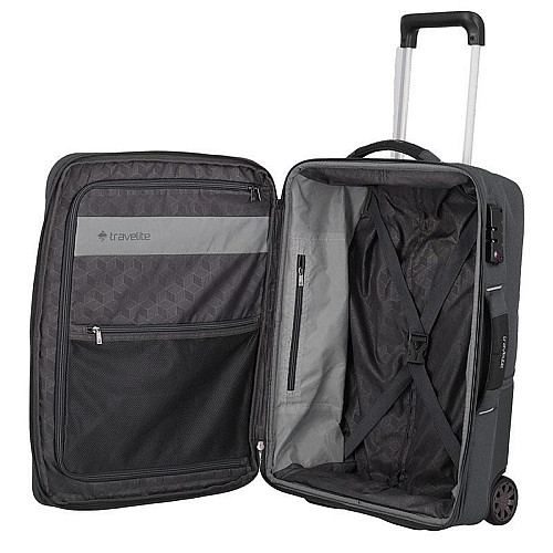 Валіза Travelite Skaii Anthracite S exp на 2 колесах, сіра