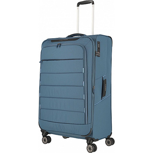 Валіза Travelite Skaii Blue L exp на 4 колесах, синя
