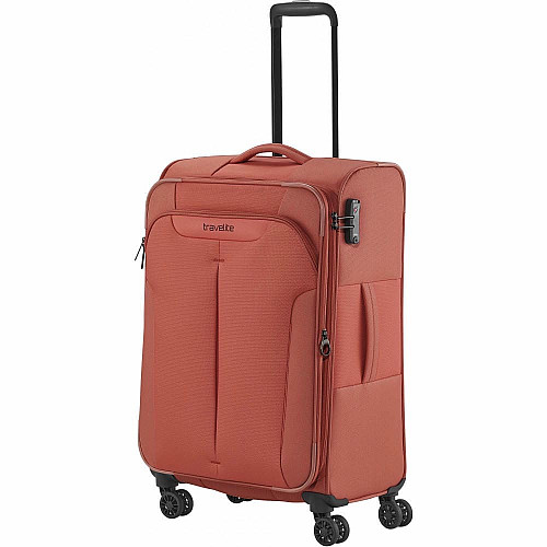 Валіза Travelite Croatia Coral М exp на 4 колесах, коралова