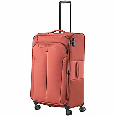 Чемодан Travelite Croatia Coral L exp на 4 колесах, коралловый