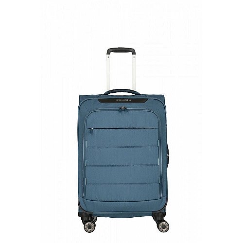 Чемодан Travelite Skaii Blue M exp на 4 колесах, синяя