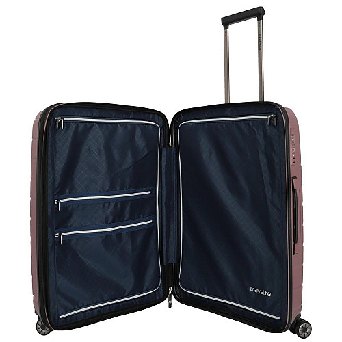 Чемодан Travelite Air Base Lilac M exp на 4 колесах, фиолетовый