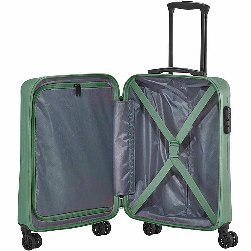 Чемодан Travelite Bali Green S на 4 колесах, зеленый