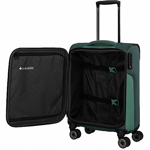 Чемодан Travelite Viia Green S на 4 колесах, зеленый