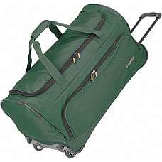 Дорожная сумка Travelite Basics Fresh Dark Green на 2 колесах, зеленая