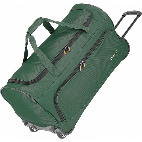Дорожная сумка Travelite Basics Fresh Dark Green на 2 колесах, зеленая