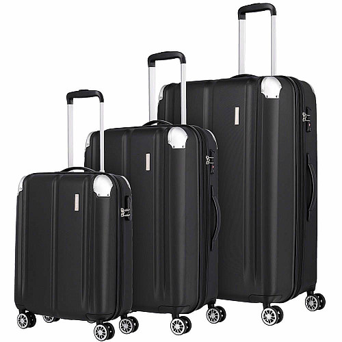 Валіза Travelite City Black S на 4 колесах, чорна