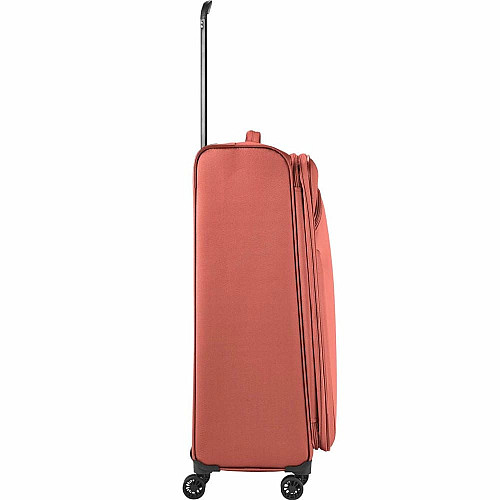 Чемодан Travelite Croatia Coral L exp на 4 колесах, коралловый