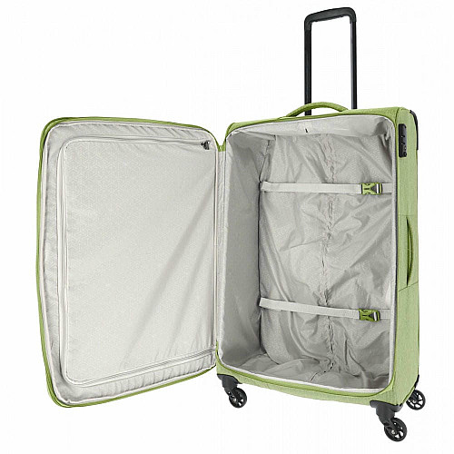 Чемодан Travelite Boja Green L на 4 колесах, зеленый