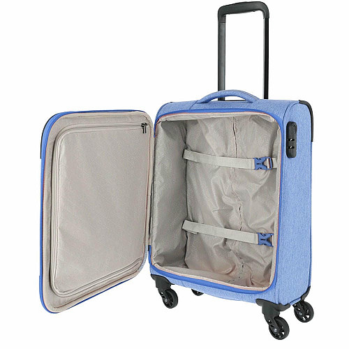 Чемодан Travelite Boja Blue S на 4 колесах, синяя