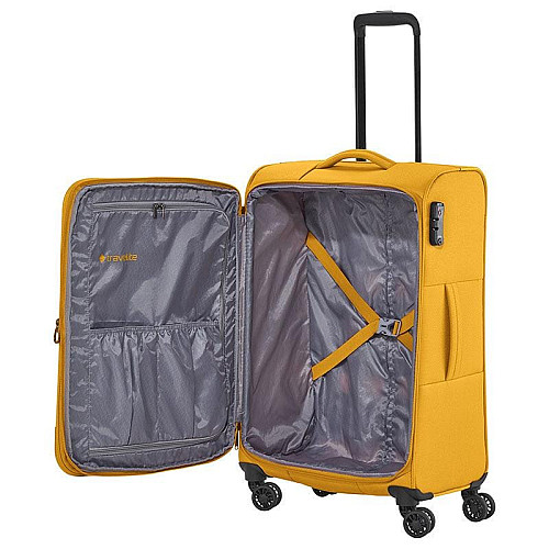Валіза Travelite Croatia Curry М exp на 4 колесах, жовта
