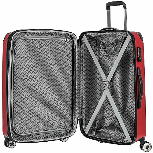 Чемодан Travelite City Red M exp на 4 колесах, красный