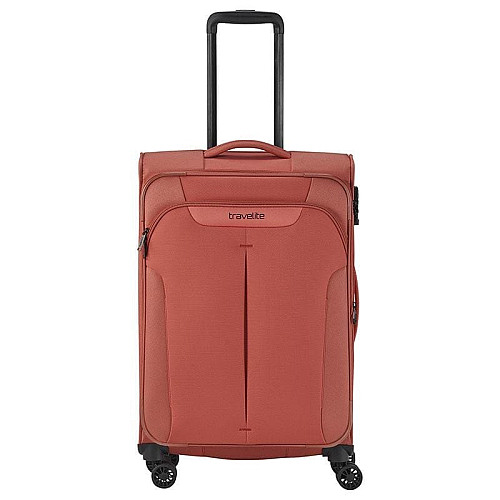 Валіза Travelite Croatia Coral М exp на 4 колесах, коралова
