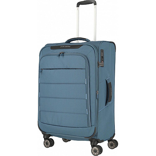 Чемодан Travelite Skaii Blue M exp на 4 колесах, синяя