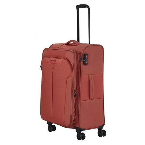 Валіза Travelite Croatia Coral М exp на 4 колесах, коралова
