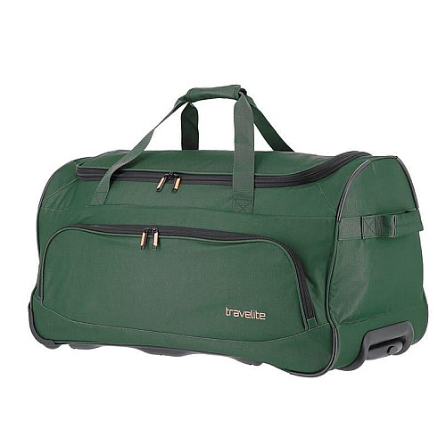 Дорожная сумка Travelite Basics Fresh Dark Green на 2 колесах, зеленая