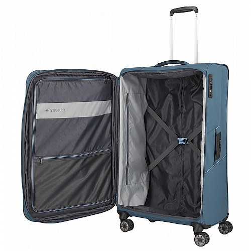 Валіза Travelite Skaii Blue L exp на 4 колесах, синя