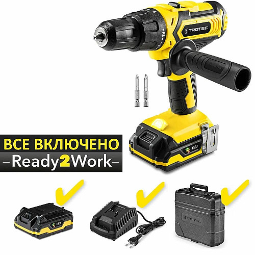 Дрель-шуруповерт аккумуляторный ударный Trotec PHDS 11-20V + кейс (4410000502)