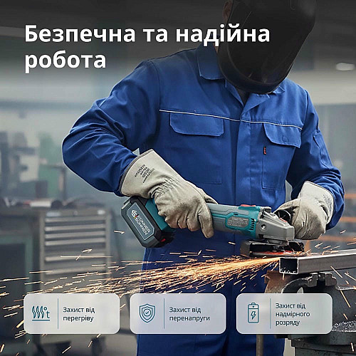 Набор из двух аккумуляторных инструментов Konner&Sohnen KS IDAGB 20V SET 1 20В дрель ударная, шлифмашина угловая, быстрый ЗП 2.4А акб 1х2А·час+1х4А·час кейс 3кг