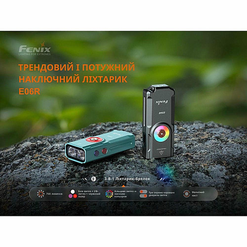 Фонарь наключительный Fenix E06R серый