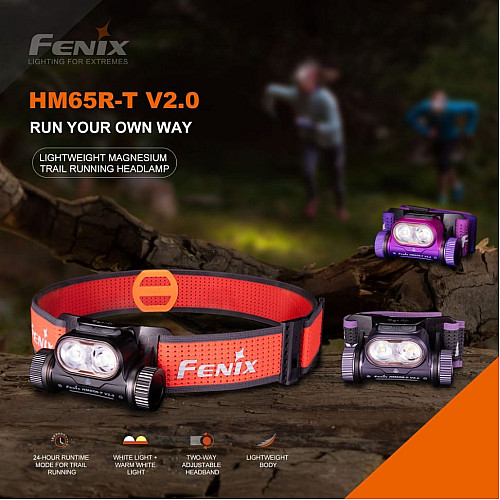 Фонарь налобный Fenix HM65R-T V2.0 черный