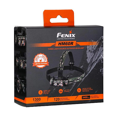 Фонарь налобный Fenix HM60R, камуфляж | Лимитированная серия