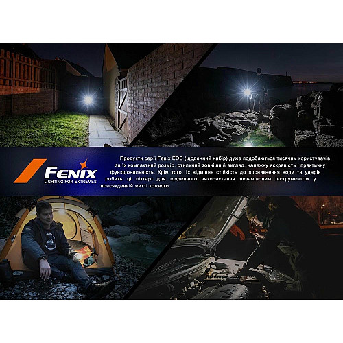 Ліхтар наключний Fenix E03R V2.0, синій
