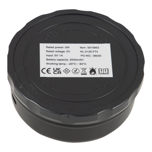 Ліхтар кемпінговий Bo-Camp Weirfield Rechargable 180 Lumen Black (5818963)