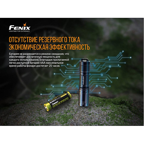 Фонарь ручной Fenix E01 V2.0 голубой