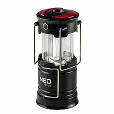 Ліхтар кемпінговий на батарейках Neo Tools, ААх3, 200лм, 3Вт, 3 функції освітлення, 3 магніти в підставці, червоне сигнальне світло