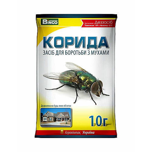 Корида – інсектицид для знищення мух та ґедзів 30 г