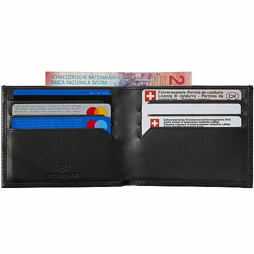 Портмоне Victorinox Travel Altius Alox Slim Black, кожа, черное