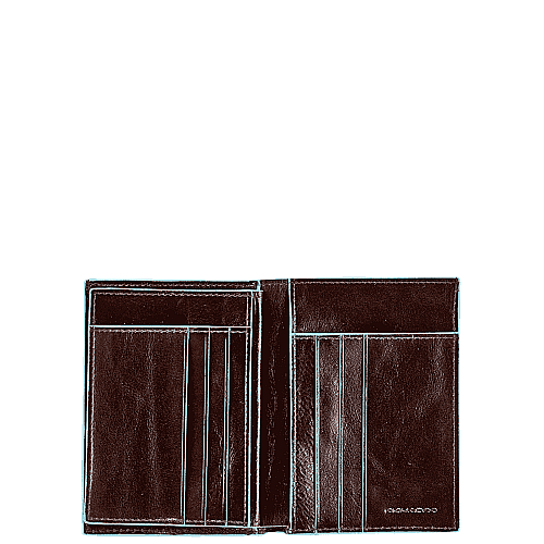 Портмоне Пиквадро Blue Square Коньяк верт. с отдел. для 6 кредитных карт (9,5x12,5x2)