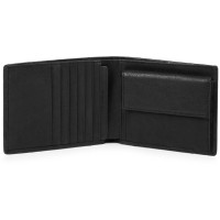 Портмоне Пиквадро Brief Черн. с отдел. для монет с RFID защитой (12x9,5x2)